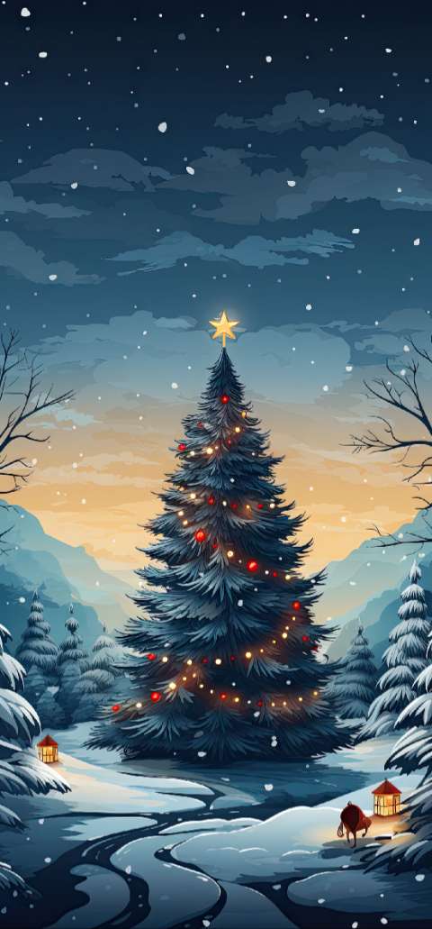 Preview for Winter-wonderland-christmas-tree-christmas-phone-template-32057