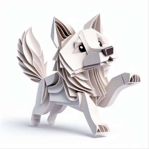 Preview for Origami Wolf Art Template