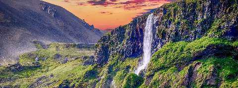 Preview for Waterfall-landscape-at-sunset-twitter-header-template-7583d