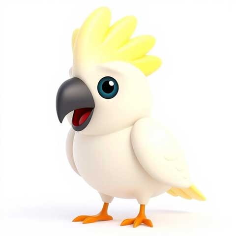 Preview for White-cockatoo-3d-illustration-aiemojianimals-template-33d71