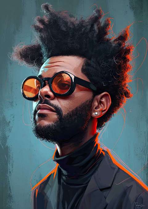 Preview for The-weeknd-futuristic-portrait-celebrities-template-173af