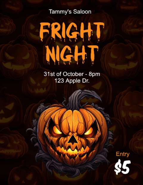 Preview for Fright-night-tammys-saloon-halloween-flyer-template-c4ee1