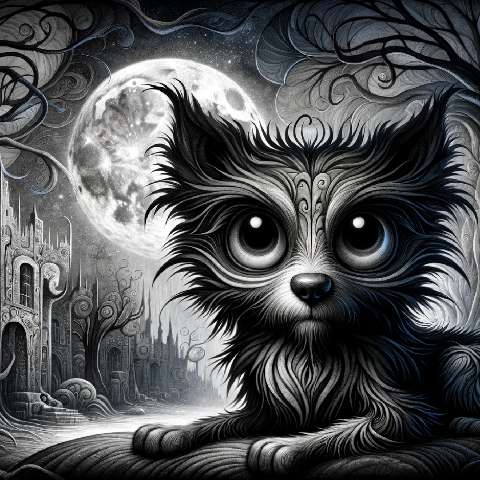 Preview for Mystical-cat-moonlight-gothic-art-aiold-template-5e5c7
