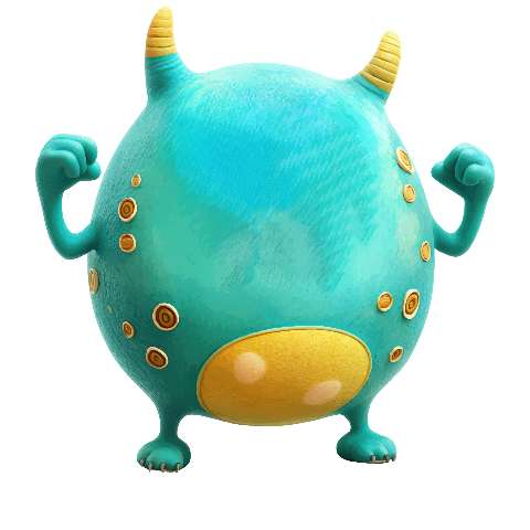 Preview for Teal-monster-figurine-colorful-monster-template-9de41