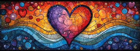 Preview for Vibrant-heart-mosaic-art-valentines-facebook-template-8ed8a