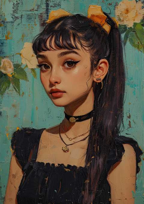 Preview for Floral-portrait-of-woman-celebrities-template-2f7df