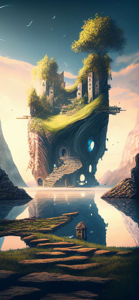 Preview for Floating-island-fantasy-landscape-aiwallpaper-template-a394e