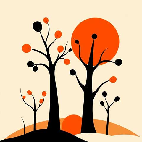 Preview for Modern-tree-silhouettes-landscape-aiartstyle-template-f82ee