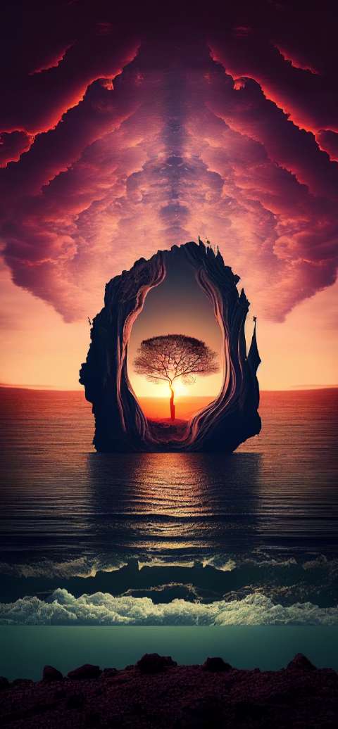Preview for Surreal-ocean-sunset-landscape-aiwallpaper-template-2d6bc