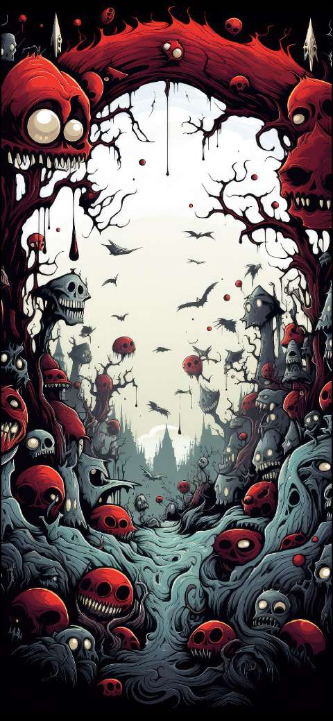 Preview for Dark-fantasy-skull-landscape-halloween-phone-template-412cd