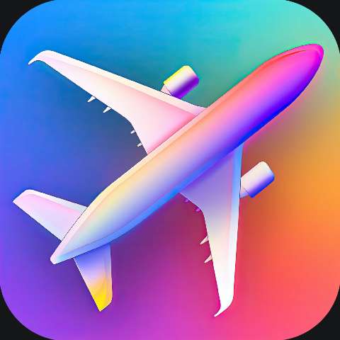 Preview for Colorful Airplane Travel App Icon Template