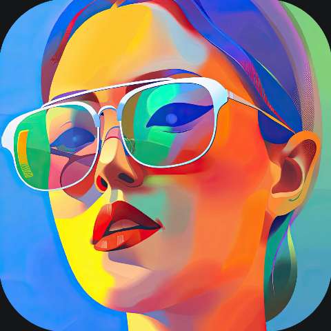 Preview for Vibrant Portrait Art App Icon Template