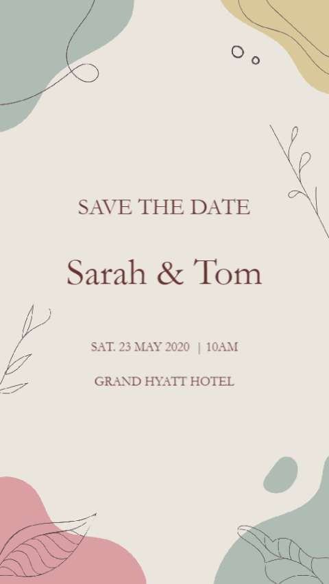 Preview for Sarah-and-tom-wedding-invitation-date-template-66256