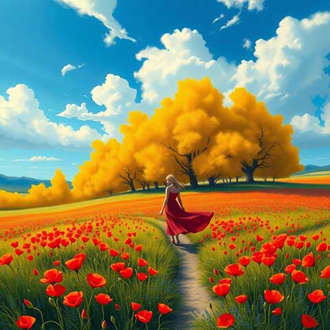 Preview for Serene-poppy-field-walk-aifeatured-template-85431