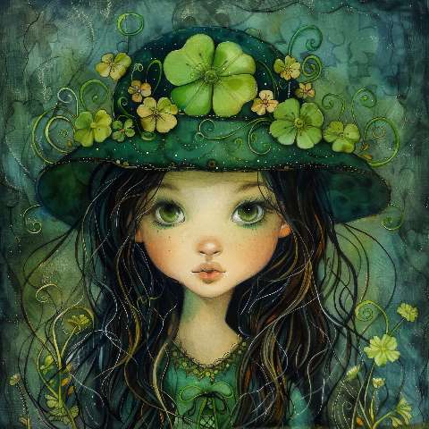 Preview for Whimsical-girl-floral-hat-st-patricks-template-29c31