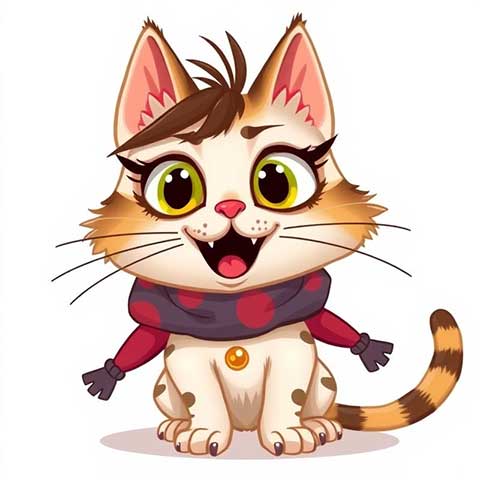 Preview for Cartoon-cat-illustration-design-aistickerstyle-template-51627