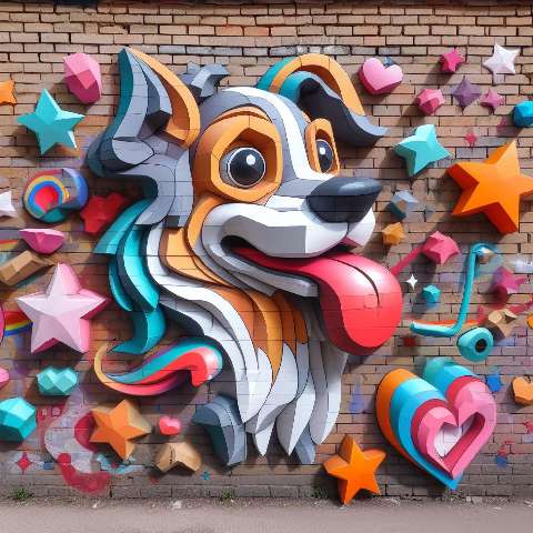 Preview for Vibrant Street Art Dog Mural Template