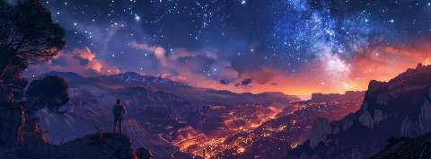 Preview for Breathtaking Night Sky Over Mountains Template