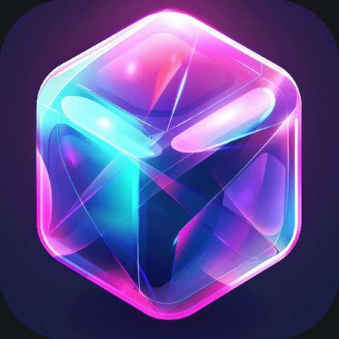 Preview for 3d Neon Cube Icon Template