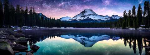 Preview for Serene Mountain Lake Under Starry Sky Template