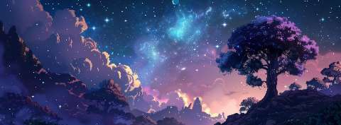 Preview for Cosmic Landscape With Tree Template