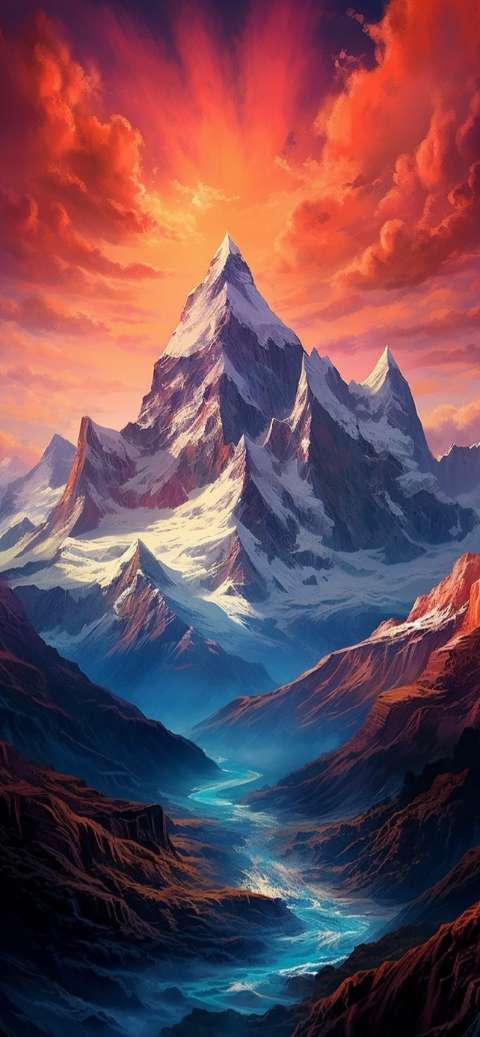 Preview for Majestic-mountain-landscape-at-sunset-aiwallpaper-template-903dd