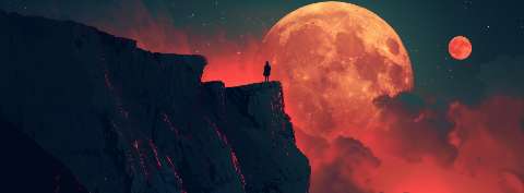 Preview for Man On Cliff Under The Moon Design Template