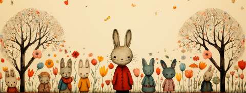 Preview for Whimsical-rabbits-floral-landscape-easter-facebook-template-0ad06