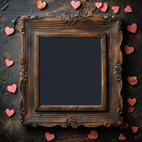 Preview for Vintage-frame-with-hearts-love-frame-template-f0d34
