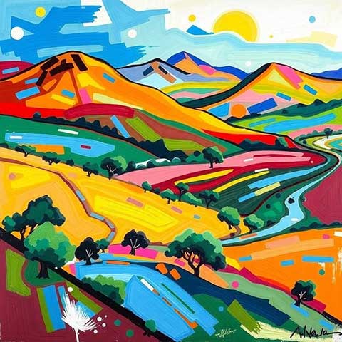 Preview for Vibrant-landscape-painting-aiartstyle-template-a7171