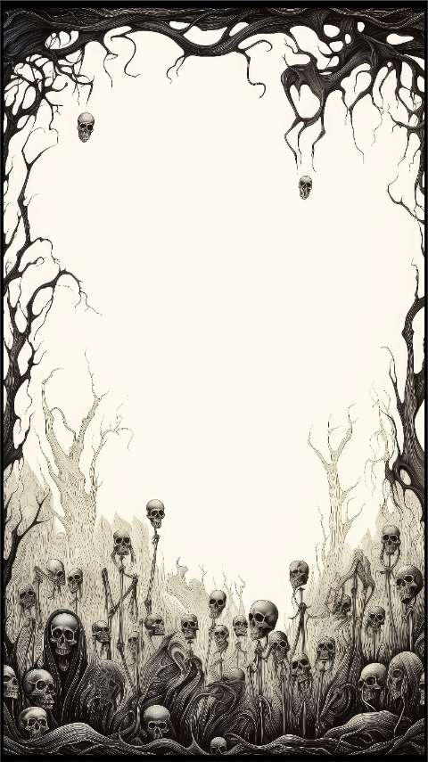 Preview for Haunting-skeleton-gathering-art-halloween-story-template-74e51