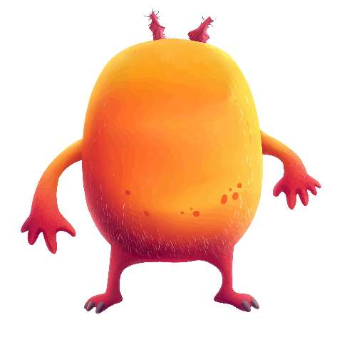 Preview for Orange-gradient-monster-character-fruit-monster-template-31376