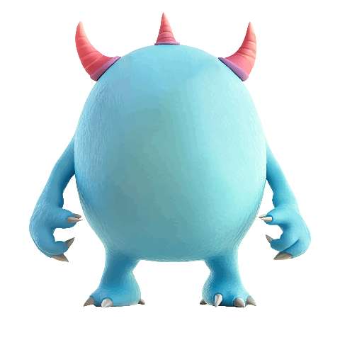 Preview for Blue-monster-with-horns-smooth-monster-template-83f73