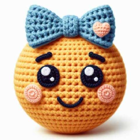 Preview for Crochet-orange-toy-blue-bow-aiemojistyles-template-7944f