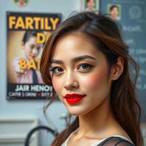 Preview for Young-woman-red-lips-portrait-aiphotography-template-12edd