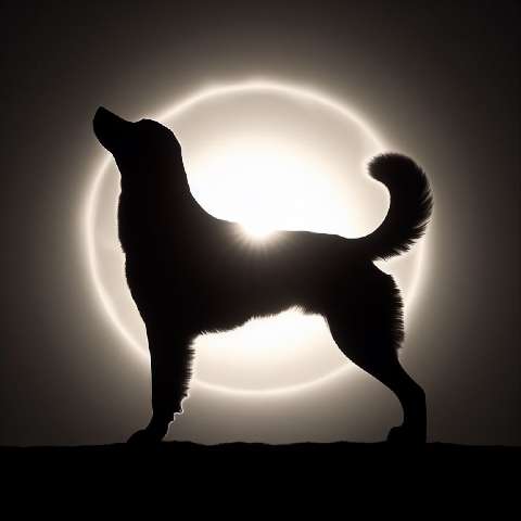 Preview for Dog Silhouette Solar Eclipse Design Template