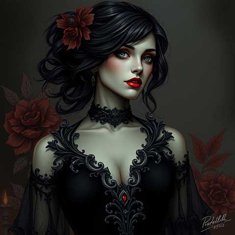 Preview for Gothic-woman-portrait-art-aistylized-template-854e6