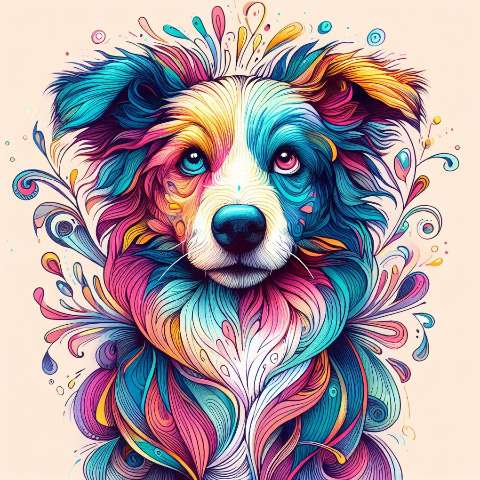 Preview for Vibrant Dog Artwork Design Template