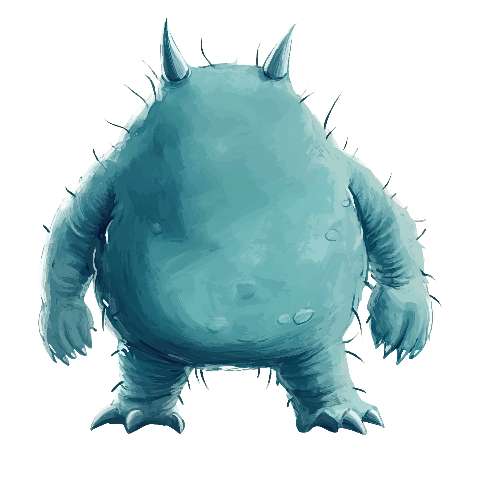 Preview for Blue-horned-creature-illustration-ugly-monster-template-8edc6