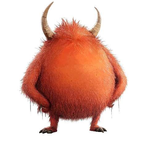 Preview for Red-furry-monster-character-fuzzy-monster-template-570b4