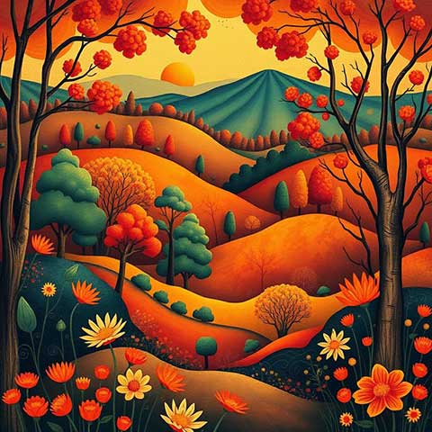 Preview for Autumn-landscape-illustration-aiunique-template-4df12