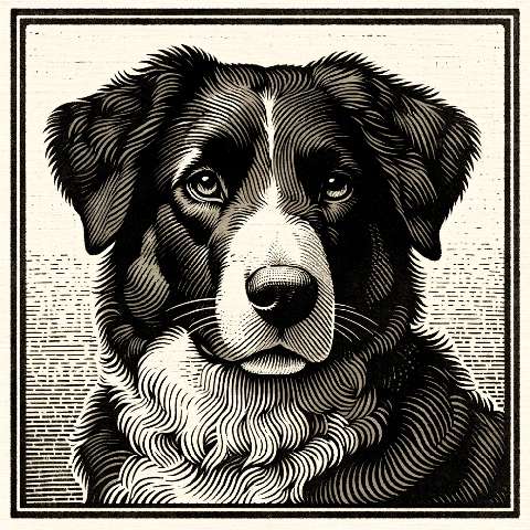 Preview for Vintage Dog Illustration Design Template