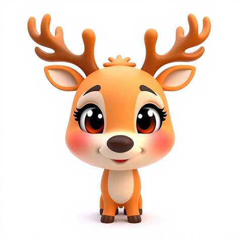 Preview for Cartoon-reindeer-illustration-aiemojianimals-template-1c03d
