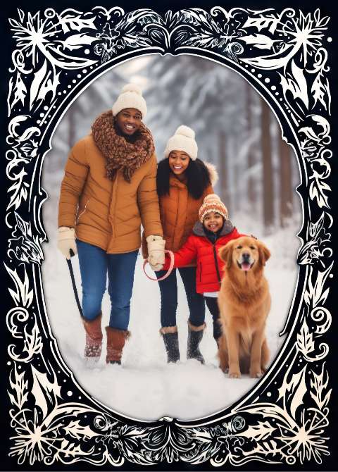Preview for Family-winter-walk-christmas-frame-template-64ba4