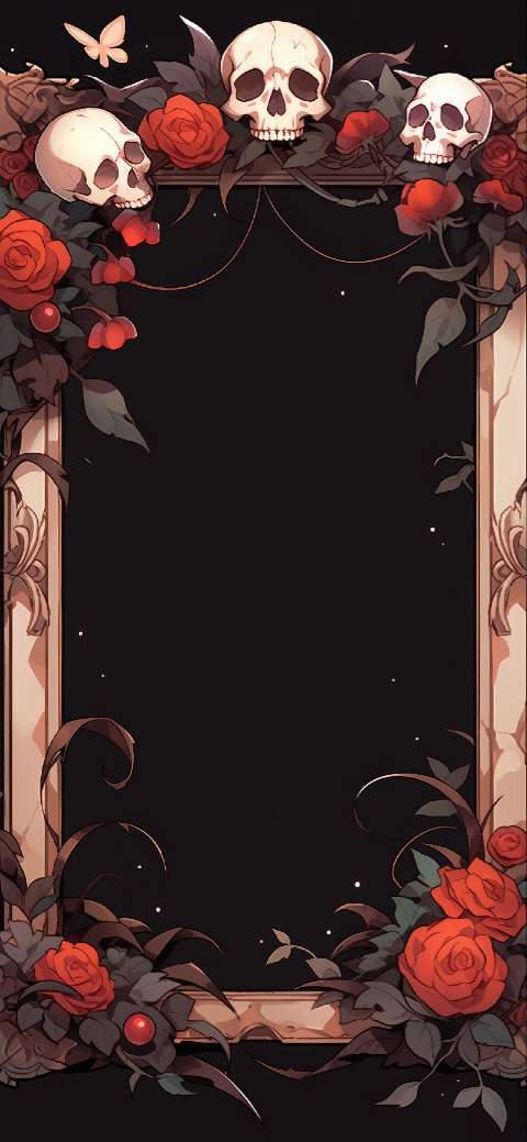 Preview for Gothic-floral-skull-frame-halloween-phone-template-6f9b3