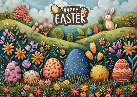 Preview for Easter-illustration-eggs-and-bunny-template-064d2