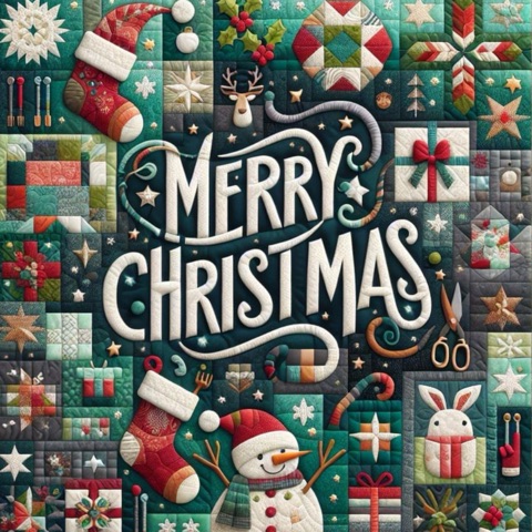 Preview for Merry Christmas Quilt Pattern Template