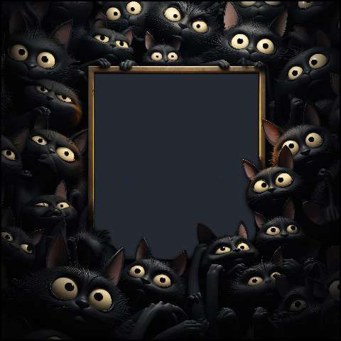 Preview for Black-cats-around-blank-frame-halloween-template-1d032