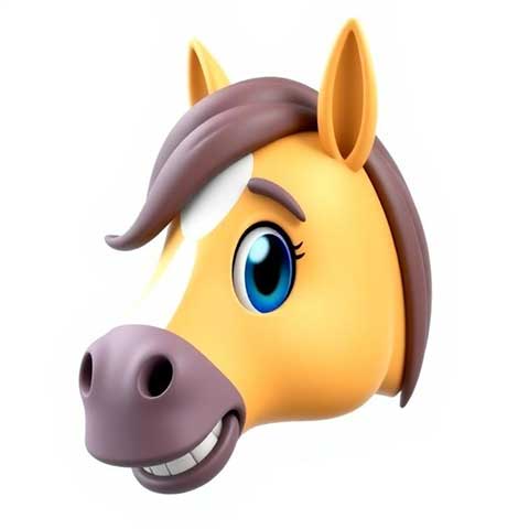 Preview for Cartoon-horse-head-3d-aiemojianimals-template-5a7ea