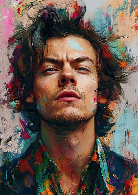 Preview for Harry-styles-digital-portrait-art-celebrities-template-45a28